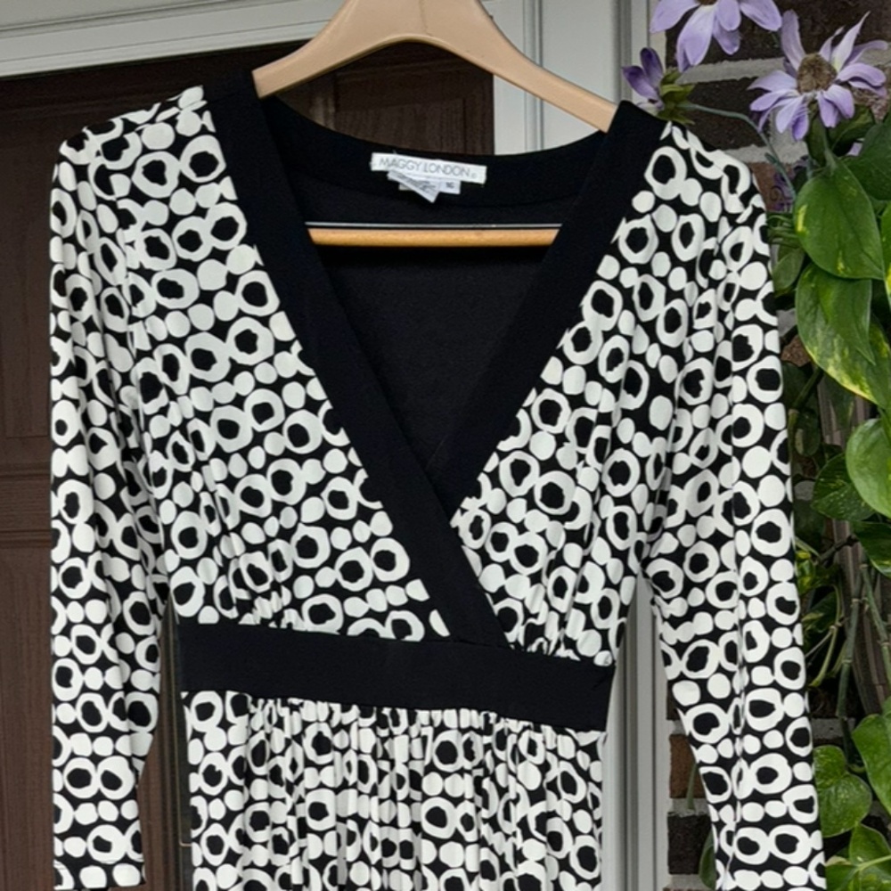 Maggy London Black and White Dress